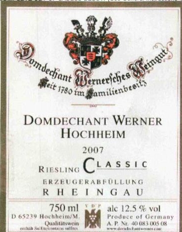 Domdechant Werner Hochheimer Riesling CLASSIC